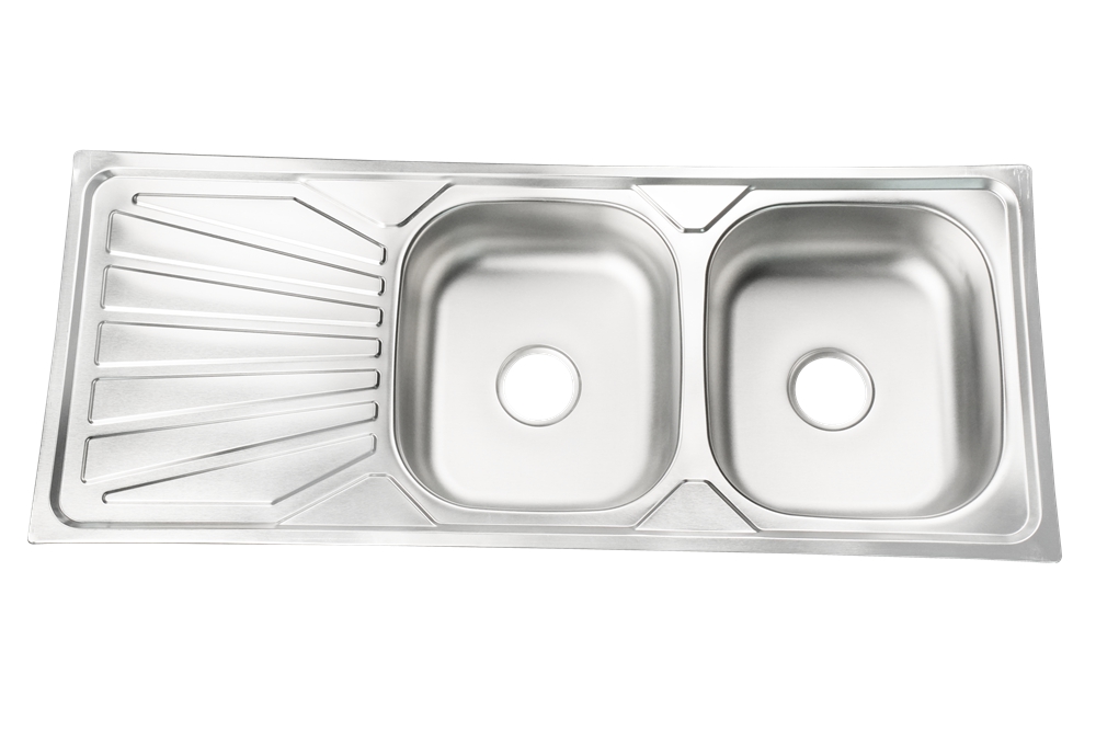 Topmount Double Bowl Sink with Drainer