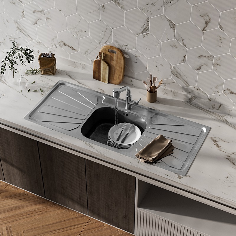 Single Sink With Double Drainer
