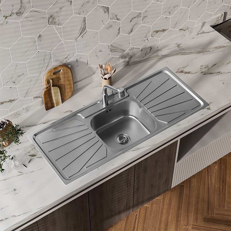 Single Sink With Double Drainer