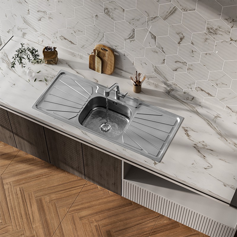 Single Sink With Double Drainer