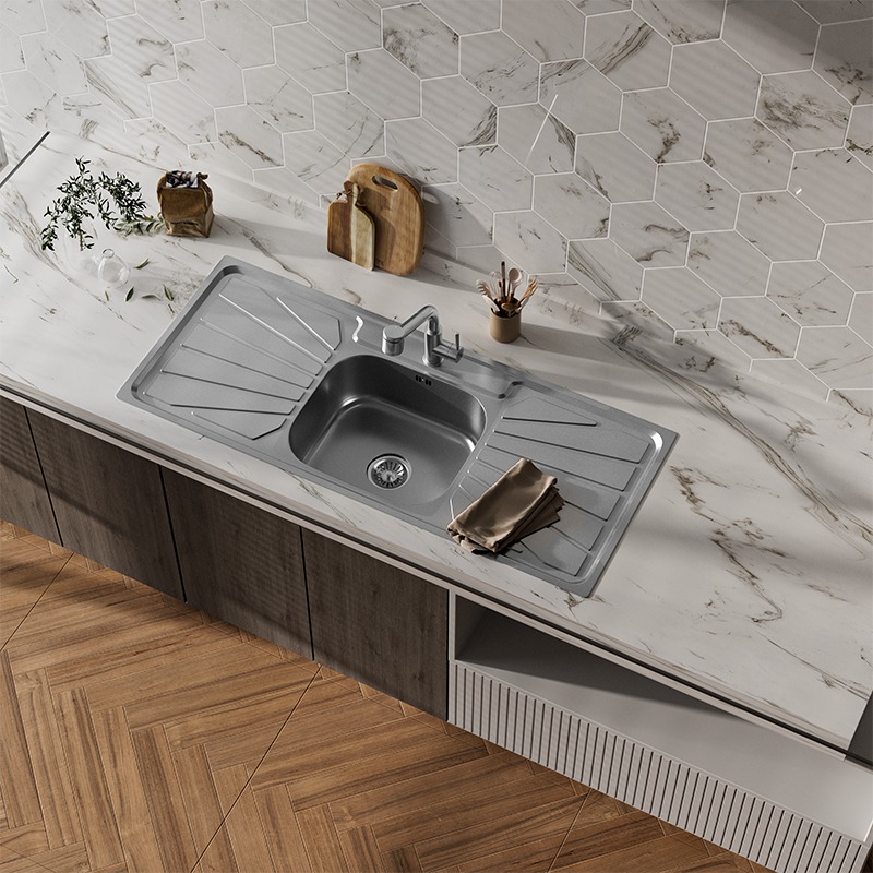 Single Sink With Double Drainer