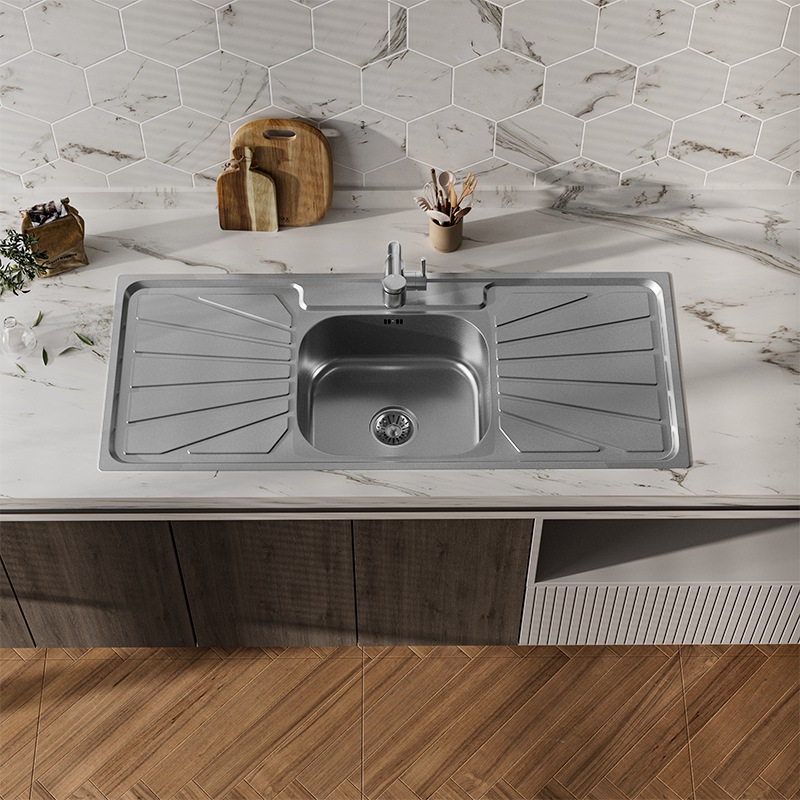 Single Sink With Double Drainer