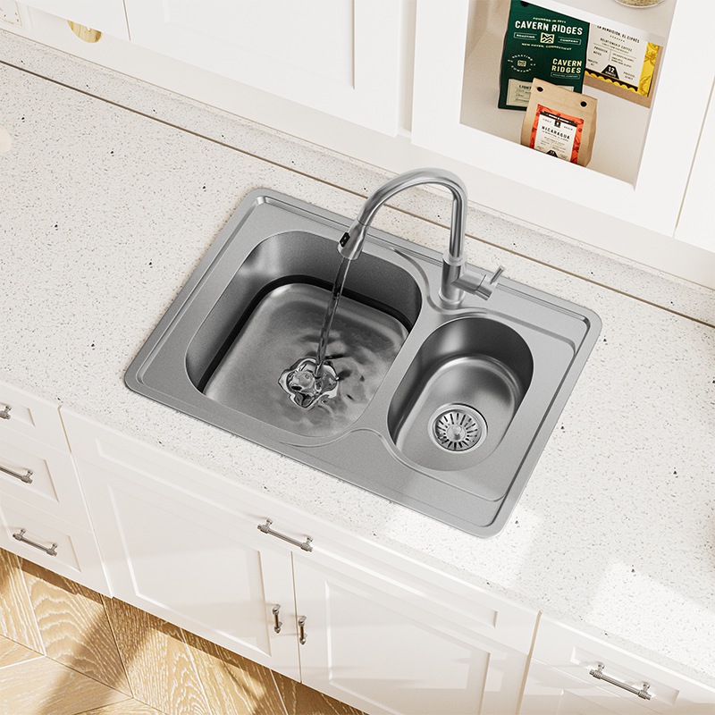 Topmount Small Double Bowl Sink