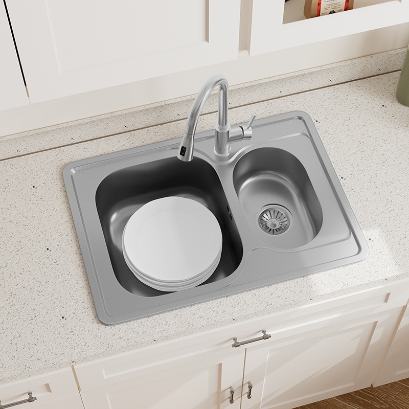 Topmount Small Double Bowl Sink