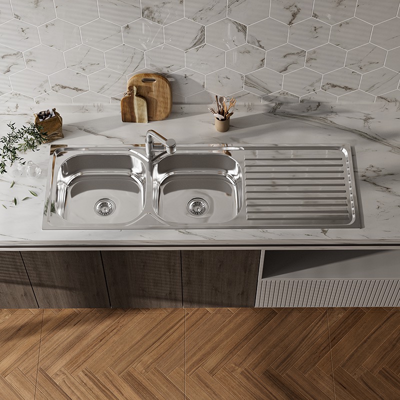 Large Double Bowl Kitchen Sink