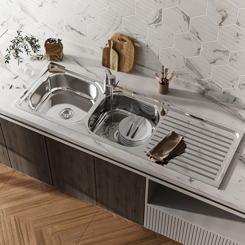 Large Double Bowl Kitchen Sink