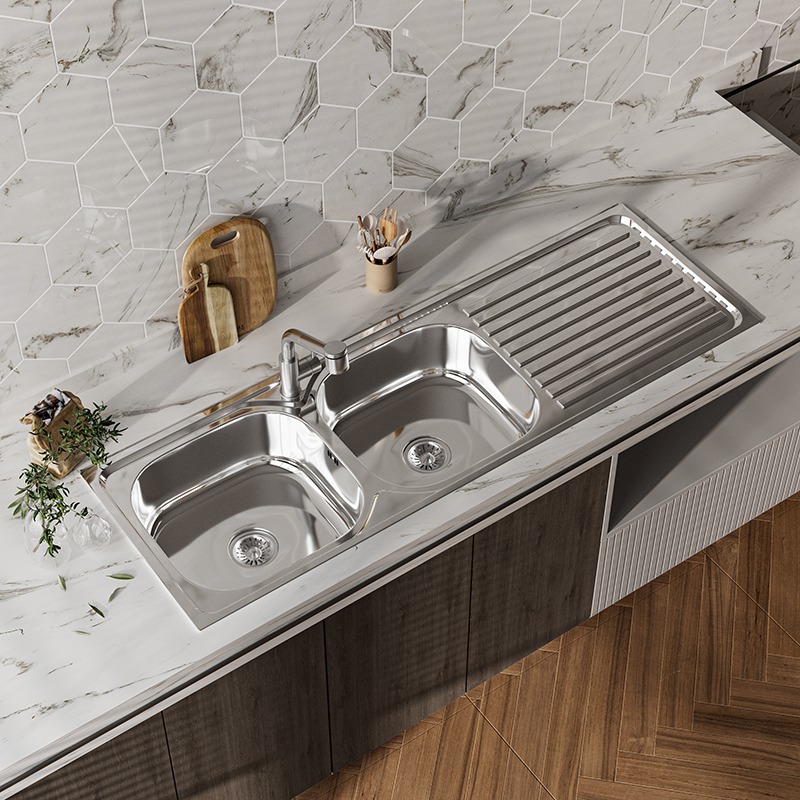 Large Double Bowl Kitchen Sink