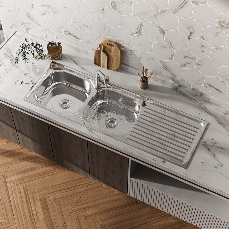 Large Double Bowl Kitchen Sink