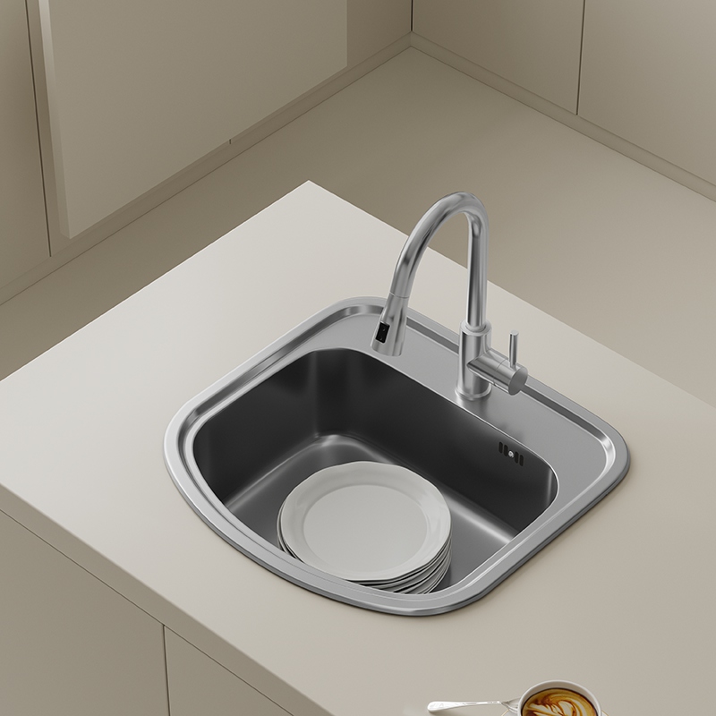 Stainless Steel Top Mount Single Bowl Kitchen Sink