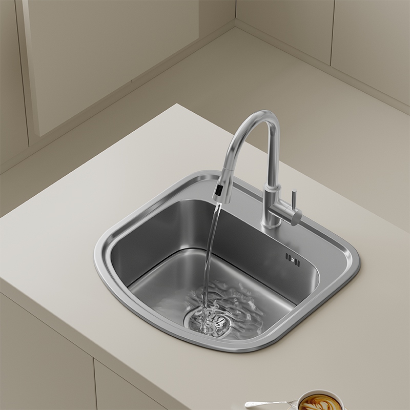 Stainless Steel Top Mount Single Bowl Kitchen Sink