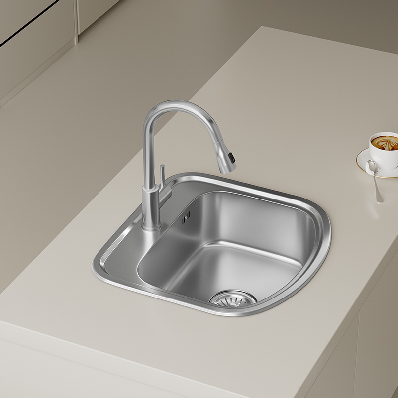 Stainless Steel Top Mount Single Bowl Kitchen Sink