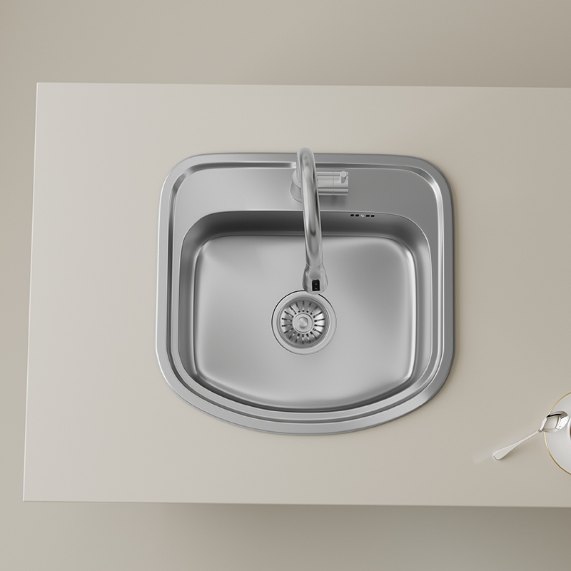 Stainless Steel Top Mount Single Bowl Kitchen Sink