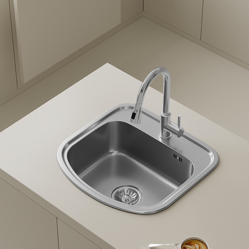 Stainless Steel Top Mount Single Bowl Kitchen Sink