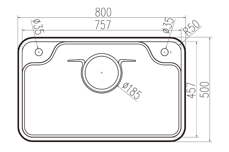 Large Single Stainless Steel Kitchen Sink