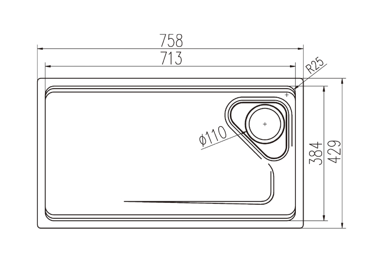 304 Stainless Steel Single Kitchen Sink