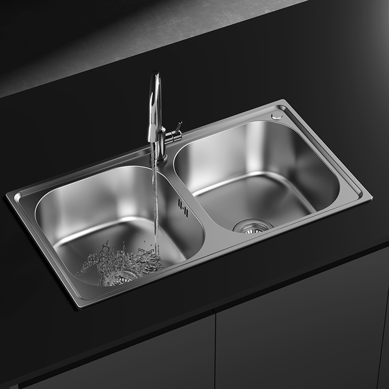 50/50 Double Bowl Stainless Steel Kitchen Sink