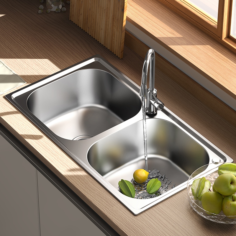 50/50 Double Bowl Stainless Steel Kitchen Sink